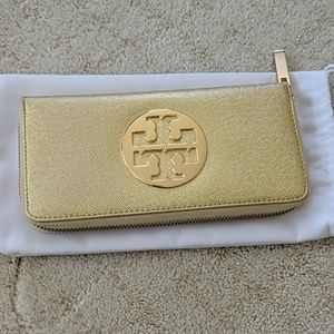 Tory Burch Gold Zip Wallet